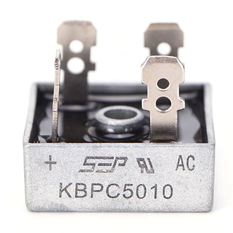 단상 다이오드 브리지 정류기 금속 케이스, 최대 방열, KBPC5010 금속 케이스, 50A, 1000V, 1PC