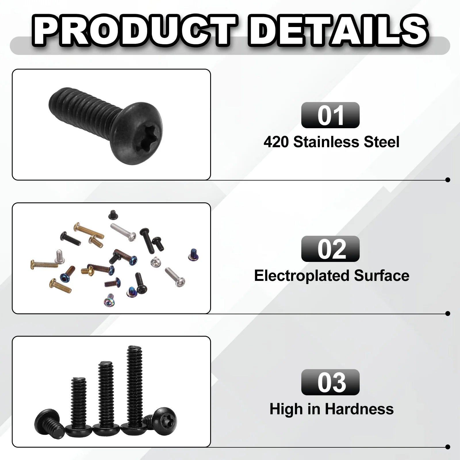 Uxcell 4/10/20pcs Pocket Clip Screws T6 Torx Head 2-56UCN 3.5/4.5/6/7.2mm Thread Length Folding Knife Fasteners for Blade Fixing