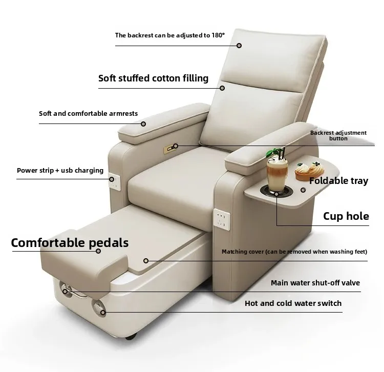 Factory Direct Compatible with Foot and Eyelash Sofa Chair Reclining Electric Foot Bath Sofa Chair Nail Art Foot