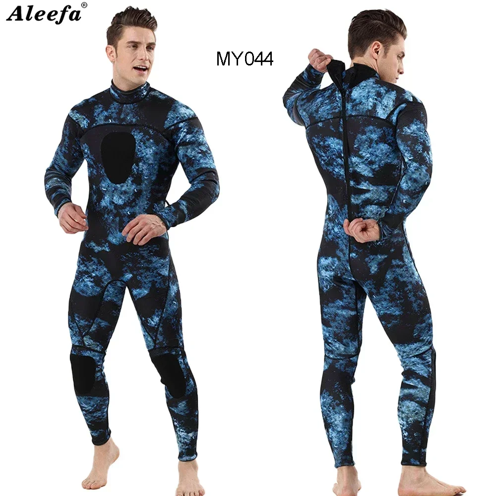 Mens Spearfishing Wetsuit 3mm Camouflage Neoprene One-piece Diving Suit for Scuba FreeDiving Jumpsuit Cold Water Swimsuit