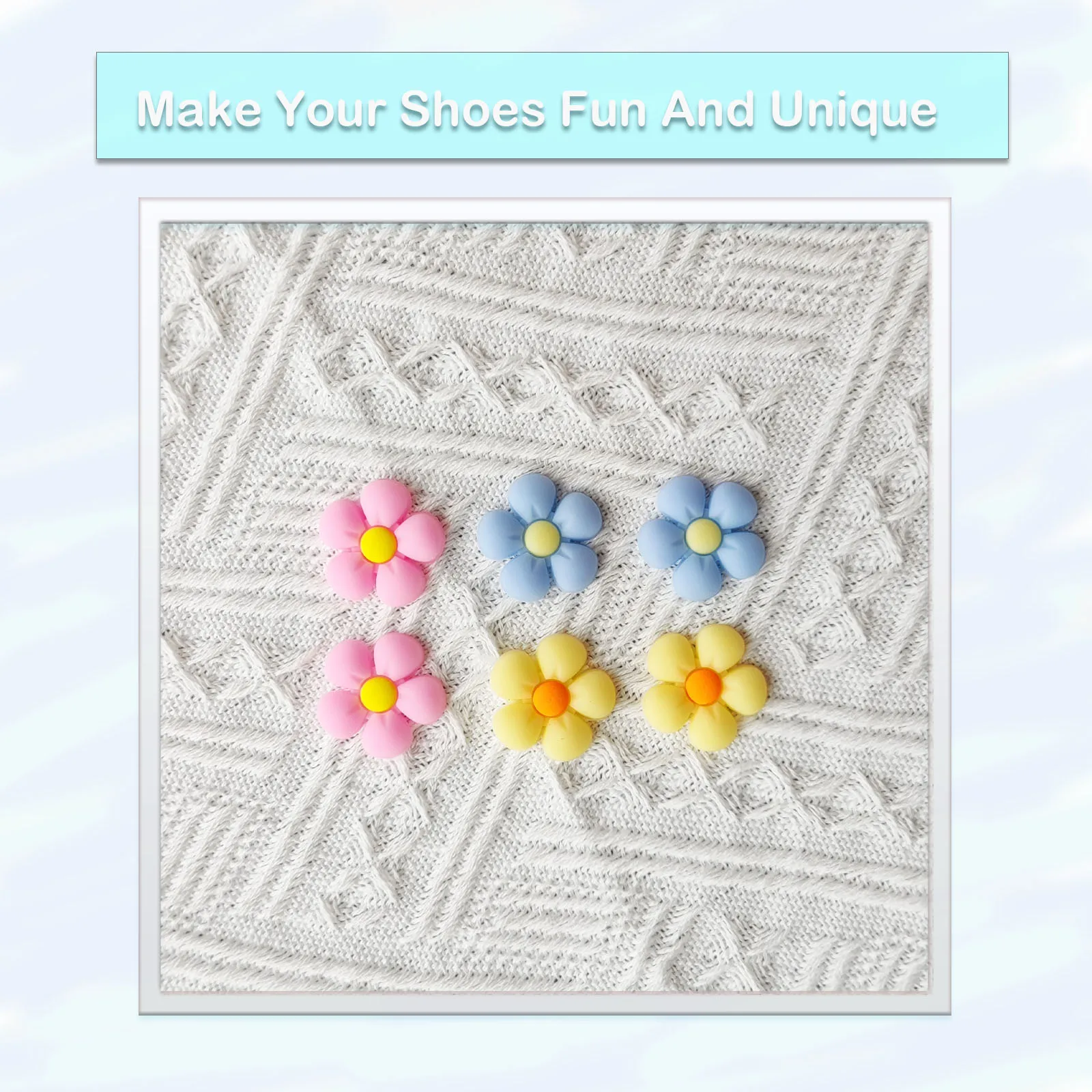 10/20/30 قطعة سلسلة الزهور الملونة الأحذية السحر للأحذية مفتاح سلسلة الصنادل أكياس الشاطئ ، DIY بها بنفسك زينة الأحذية اكسسوارات دبابيس الأحذية