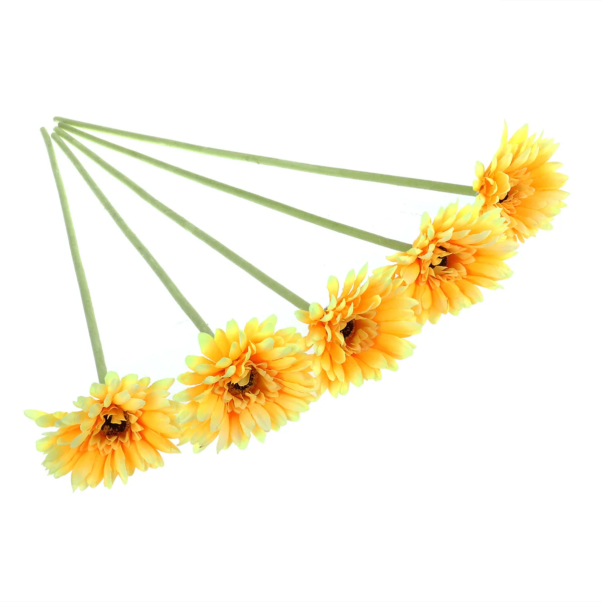 

5Pcs Artificial Gerbera Daisy Flowers Red Fabric Plastic Tube 55Cm Length 10Cm Diameter Wedding Bouquet Home Decoration