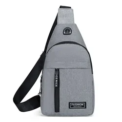 2024 Hot Sell New  Solid Color Men Chest Bag Outdoor Casual Fashion One Shoulder Crossbody Bag Waterproof One Shoulder Bag
