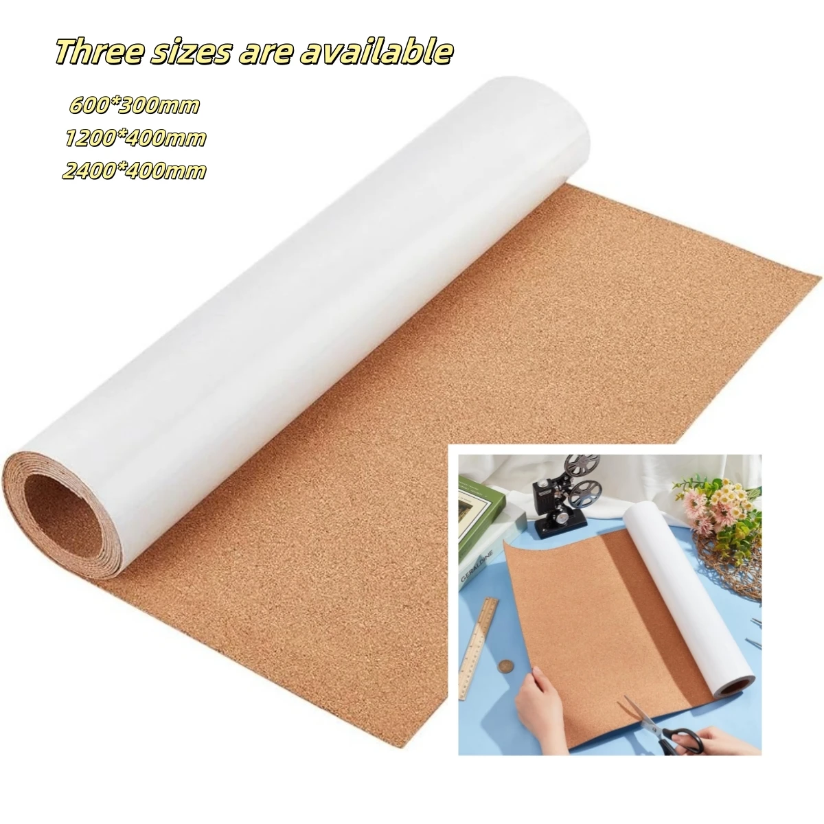 Cork Roll Thick Backed Cork Boards Mat Strong Corkboard for Wall Furnitures Decor Multiple Sizes