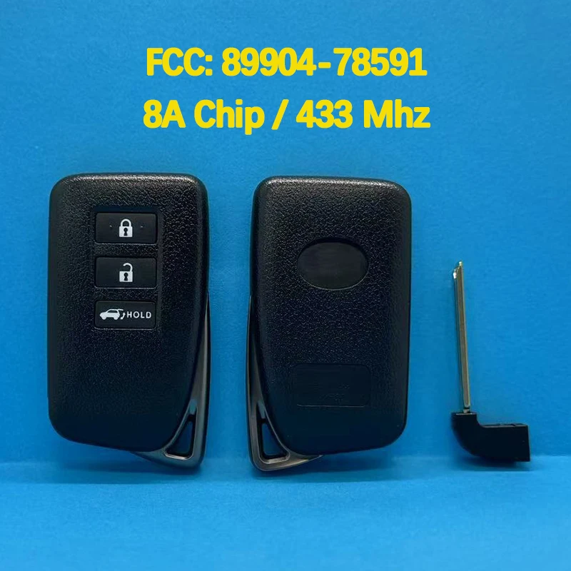 

CN052043 Aftermarket 3Button Smart Remote 8A Chip 433Mhz FCC 89904-78591 KeylessGo For Lexus LX450 LX460 LX570 NX200 NX300 2015+