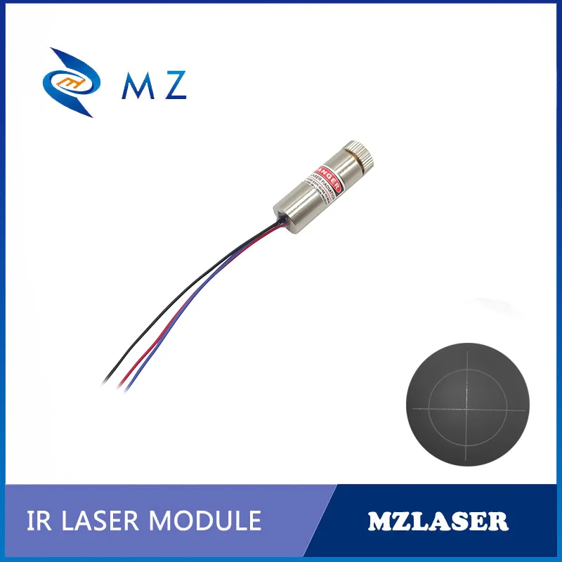 Modelo infravermelho do diodo laser do círculo transversal, focagem ajustável, TTL, PWM, lente do IR, categoria industrial, 10mW, PMMA