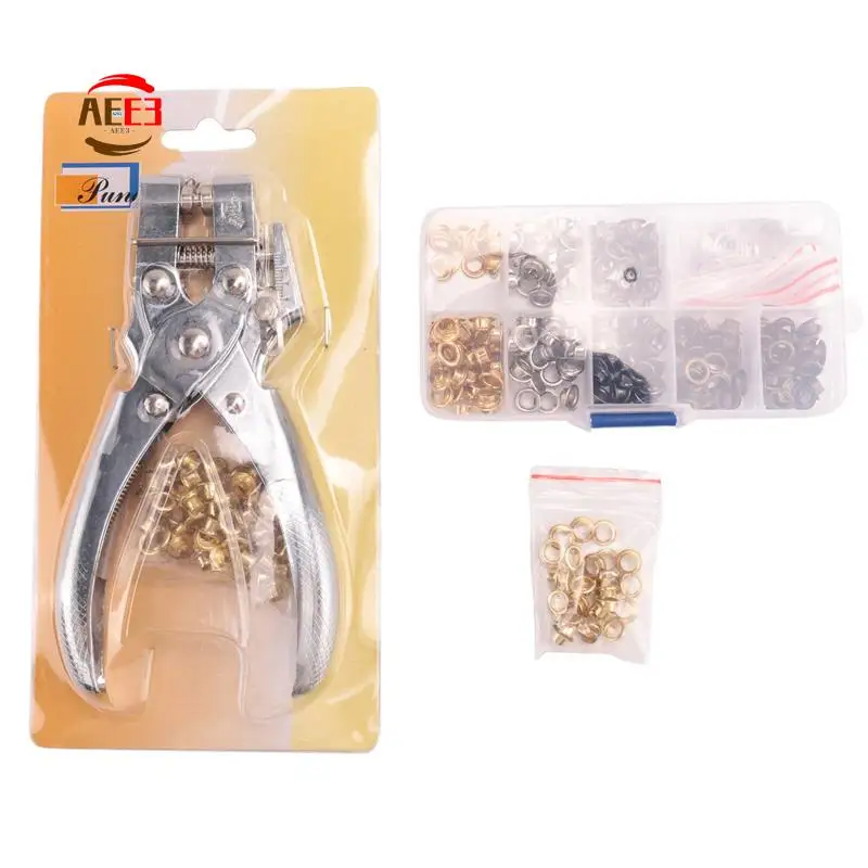 

AEE3-3/16-дюймовый набор плоскогубцев для люверсов, плоскогубцы для дырокола, плоскогубцы для люверсов, ручной пресс с 200 шт. люверсов