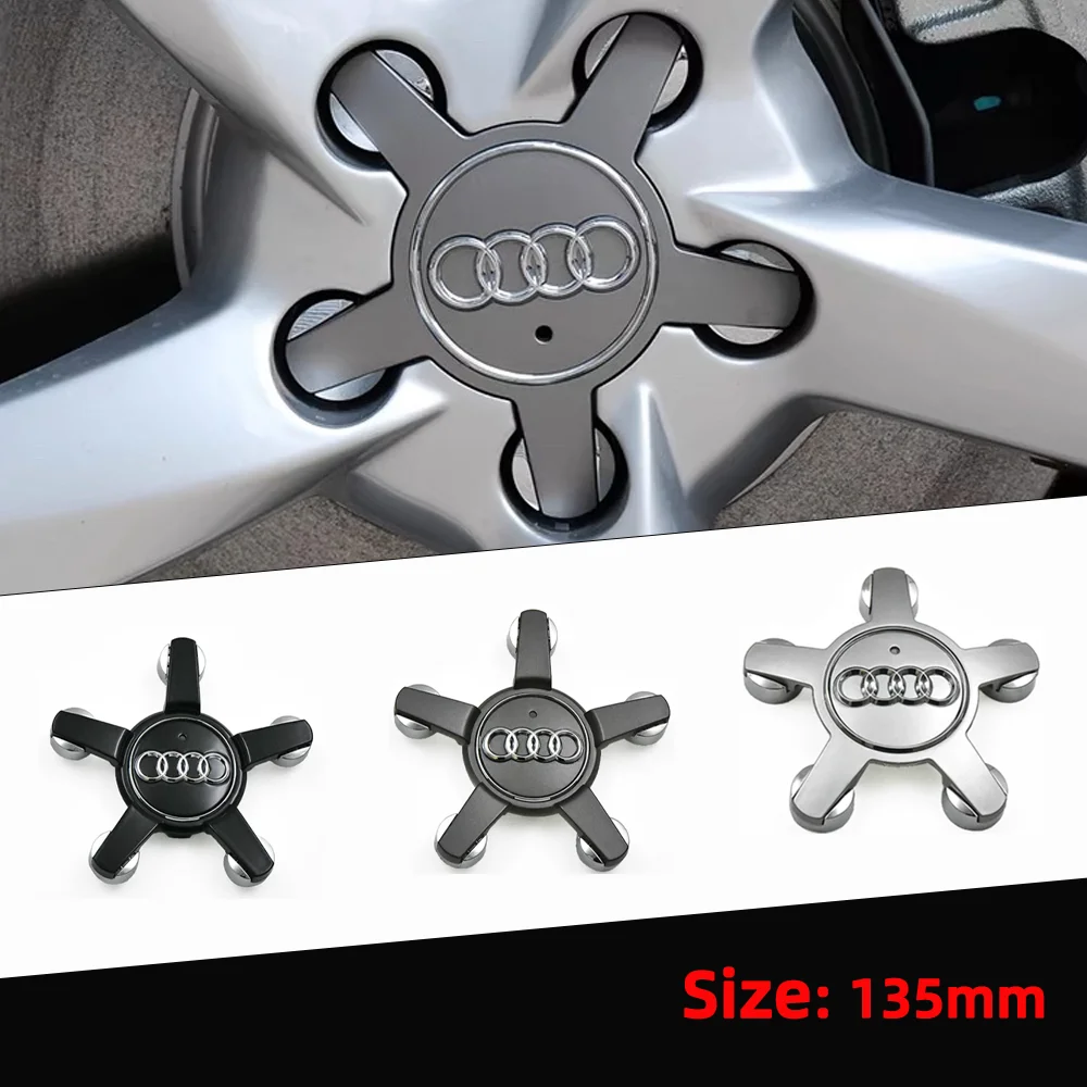 40pcs 135MM Wheel Center Cap Hubcap Rim Covers 8R0601165 For Audi A4 A5 A6 A7 Q3 Q5 A3 S5 Accessories