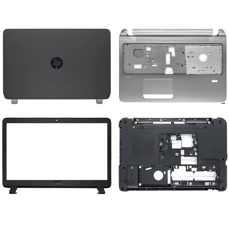 NEW For HP Probook 455 G2 450 G2 768123-001 AP15A000100 Laptop LCD Back Cover Front Bezel Hinges Palmrest Bottom Case Black