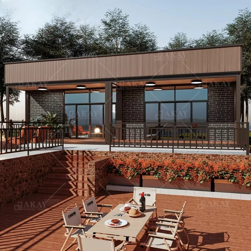 Casa móvel sobre rodas Casa pré-fabricada moderna de 3 quartos Villa contêiner ao ar livre de 20 pés Casa pequena