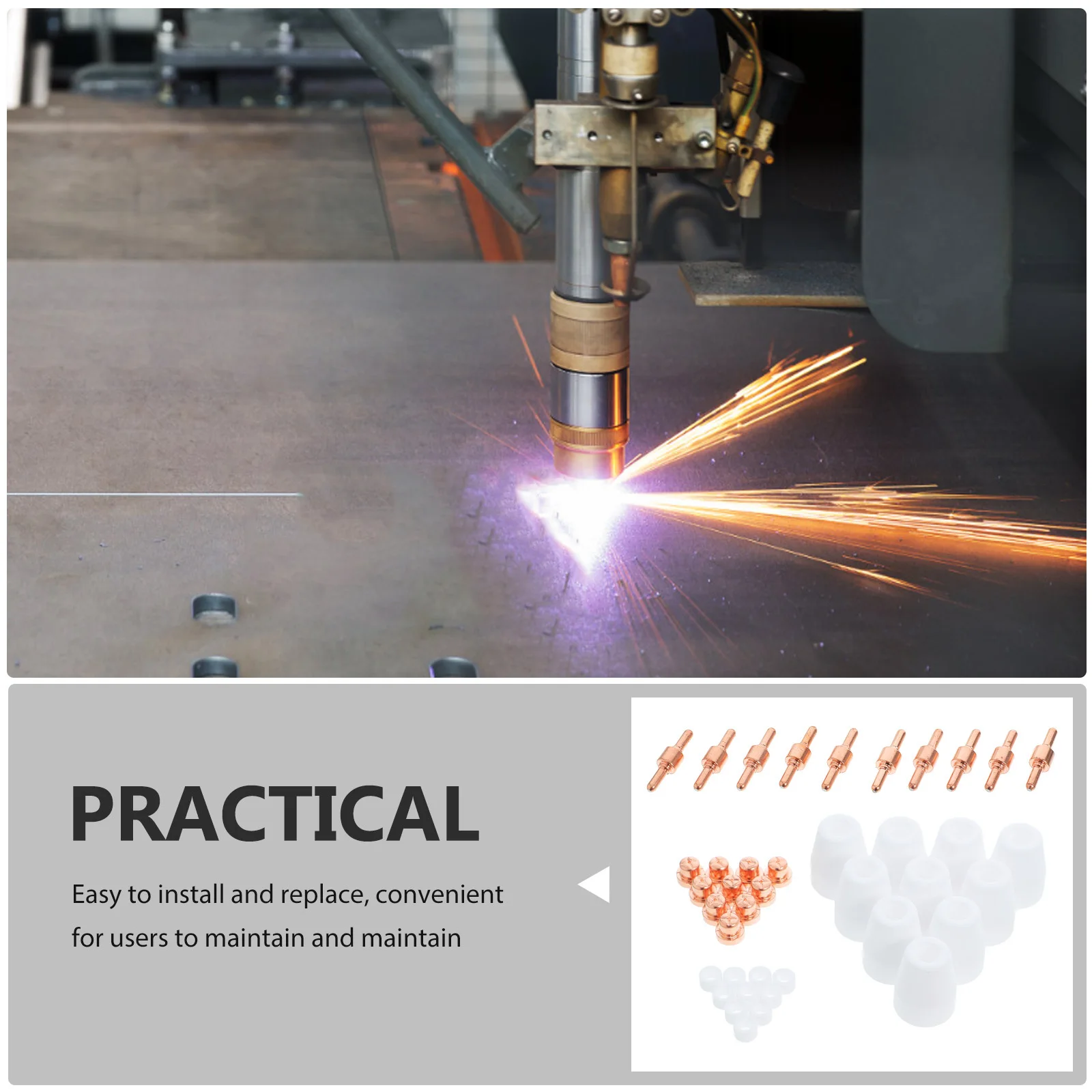 Kit de accesorios de corte por Plasma, 40 Uds., cubierta protectora de boquilla Lg40, juego de difusor para consumibles de cortador de Plasma de alta temperatura