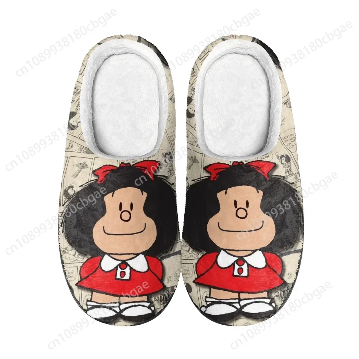 

Custom Made Kawaii Mafalda Anime Women and Men Winter Indoor Warm Thickened Slippers Winter Closed Toe Cotton Slippers Pantuflas