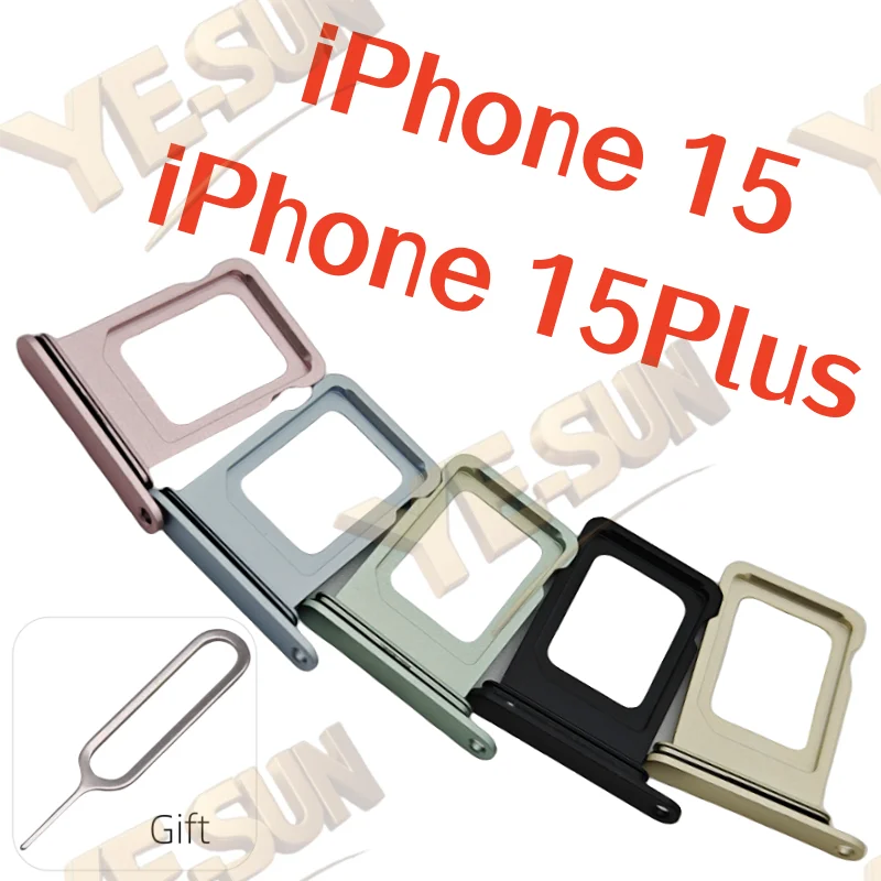 For I  Phone 15 / 15Plus + Single Sim Tray Dual SIM Card Slot With Waterproof Rubber Ring Replacement Part