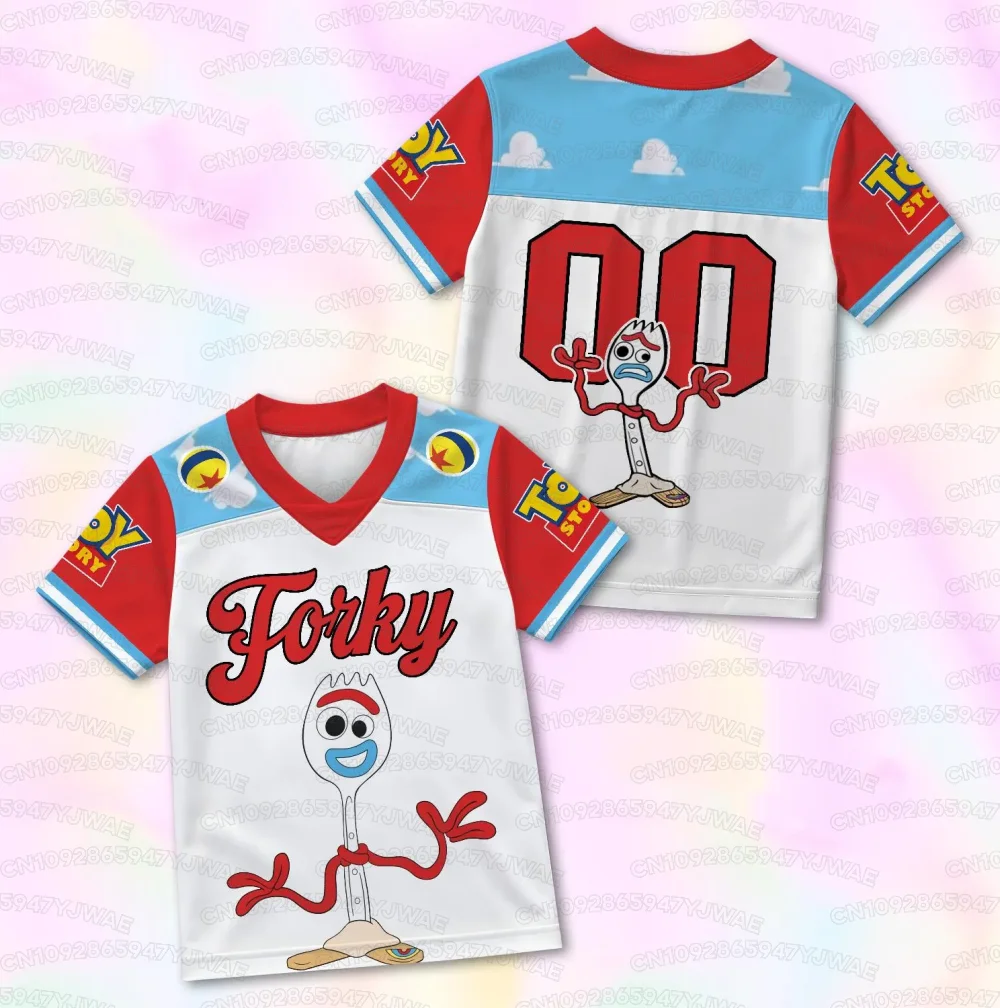 Sommer Herren Damen Kurzarm Cartoon Gabel Jersey T-Shirt Cosplay Casual Kinder Jungen Mädchen T-Shirt Oberteile – Detail 4