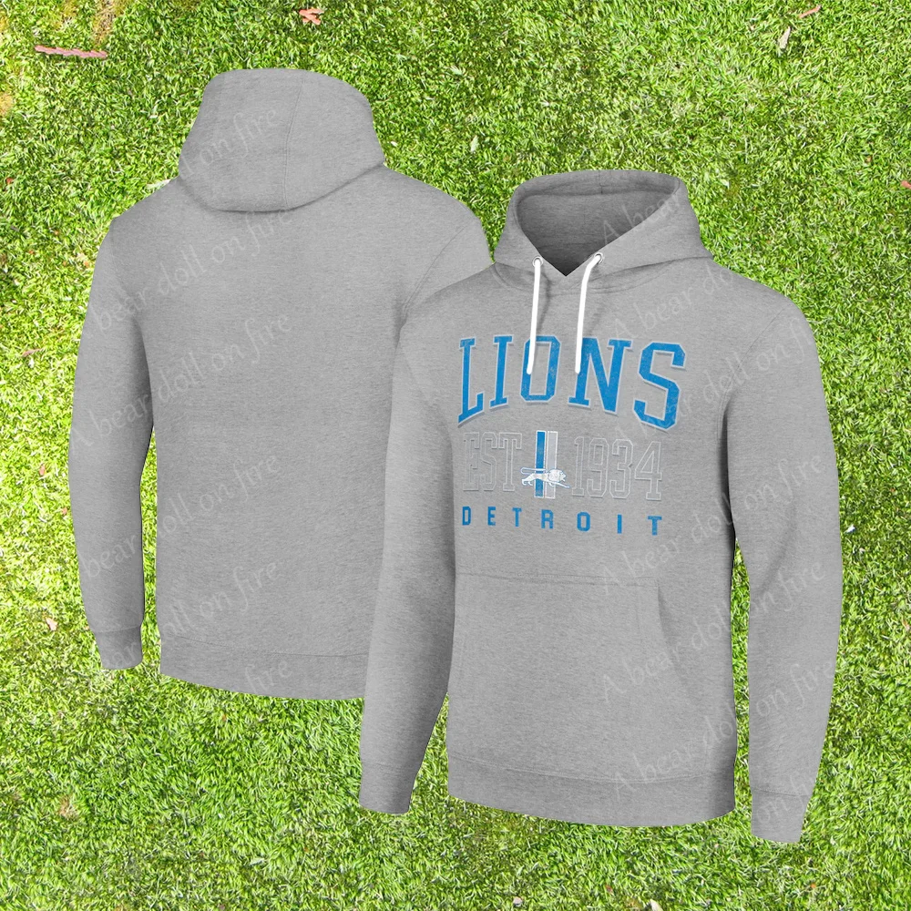 Detroit Lions Starter Unisex Throwback Logo Pullover Hoodie Clothing Sweatshirt Casual Y2k Style Sport Autumn Trend Fashion Tops