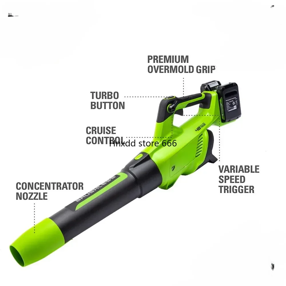 48V (2 x 24V) Brushless Cordless Blower (585 CFM / 140 MPH), (2) 4.0Ah USB Batteries and Charger Included Pole Saw