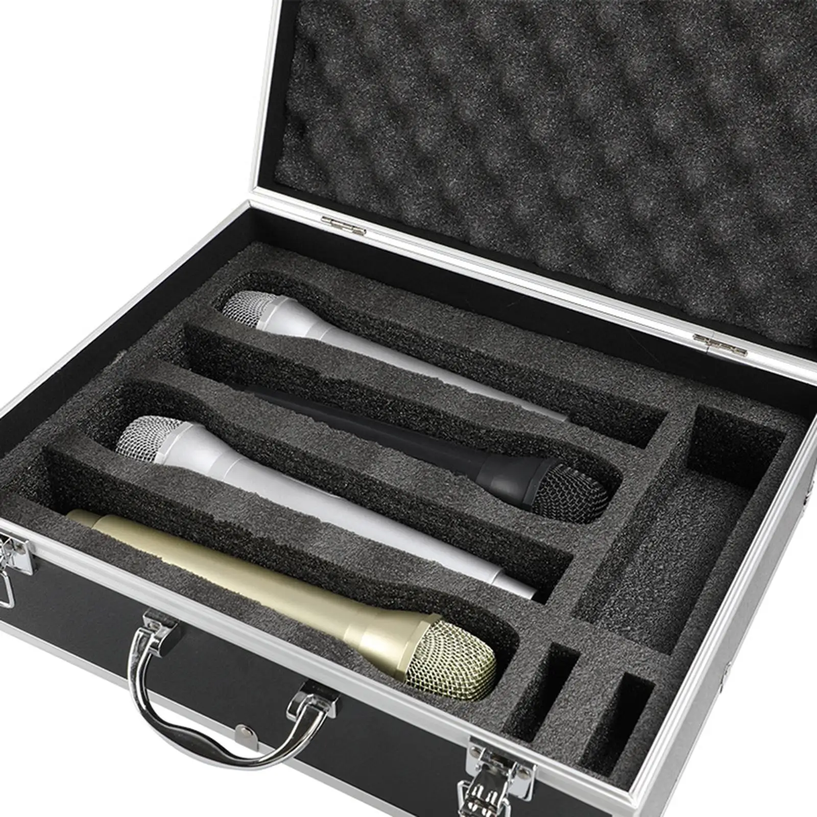 with Sponge Wireless Microphone Case Professional Vocal Microphone Hard Case Mic Toolbox Microphone Box for Broadcast Equipment