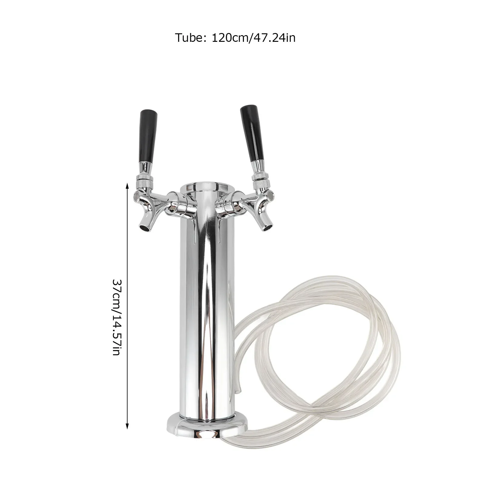Entwurfsbier-Kegerator-Turm aus Edelstahl mit doppeltem Wasserhahn, ideal für die Hausbar und Bierbrauerfässer