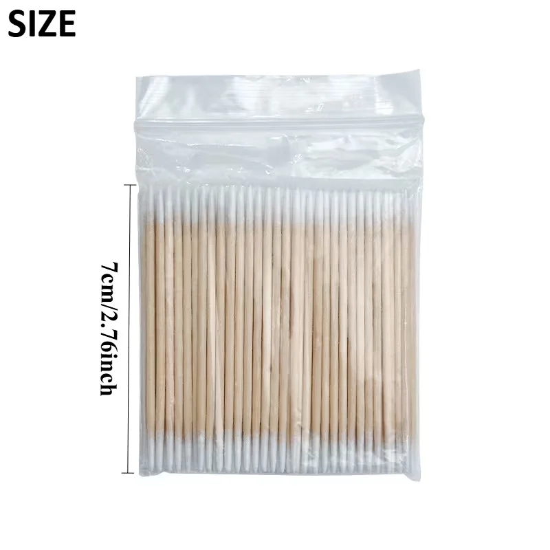99 PCS Multi-Purpose Double-Ended Nail Swab Sticks, Disposable Wooden Sticks for Cleaning Nail Grooves and Edges, Portable