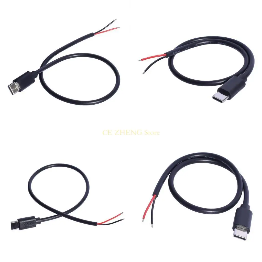 E56B 30cm USB C để mở cáp nguồn 2pin cho điện thoại động và máy tính bảng