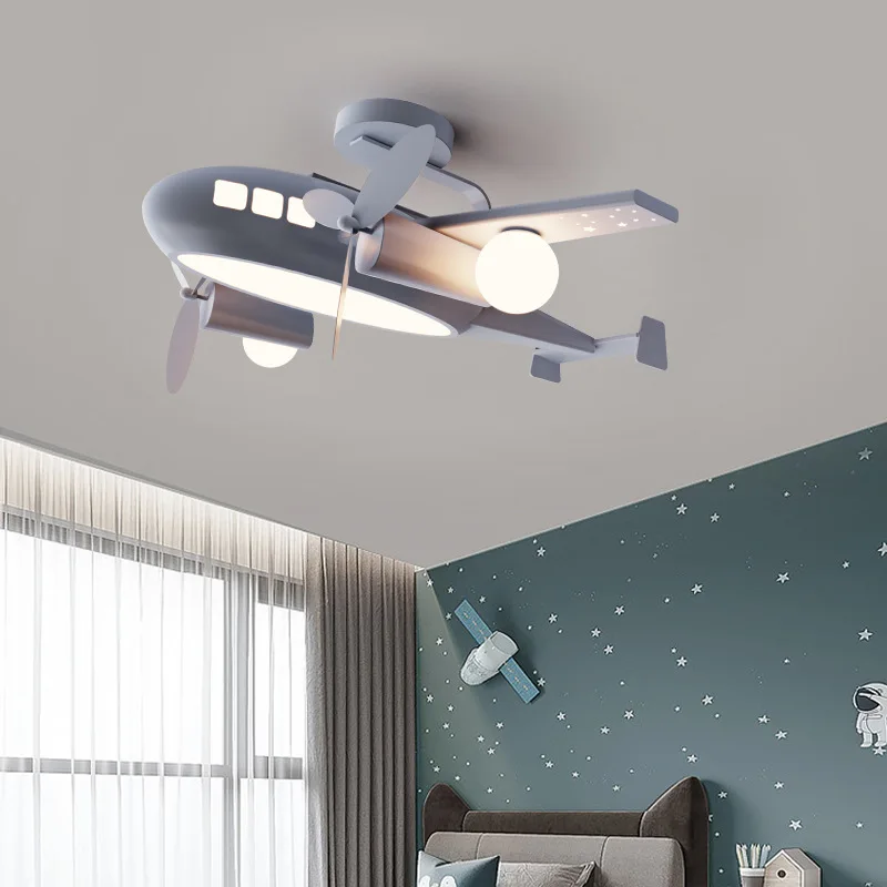 Children's Room Lights Luxury Creative Cartoons Airplanes Chandeliers Modern Minimalist Boys Girls Bedroom Lights