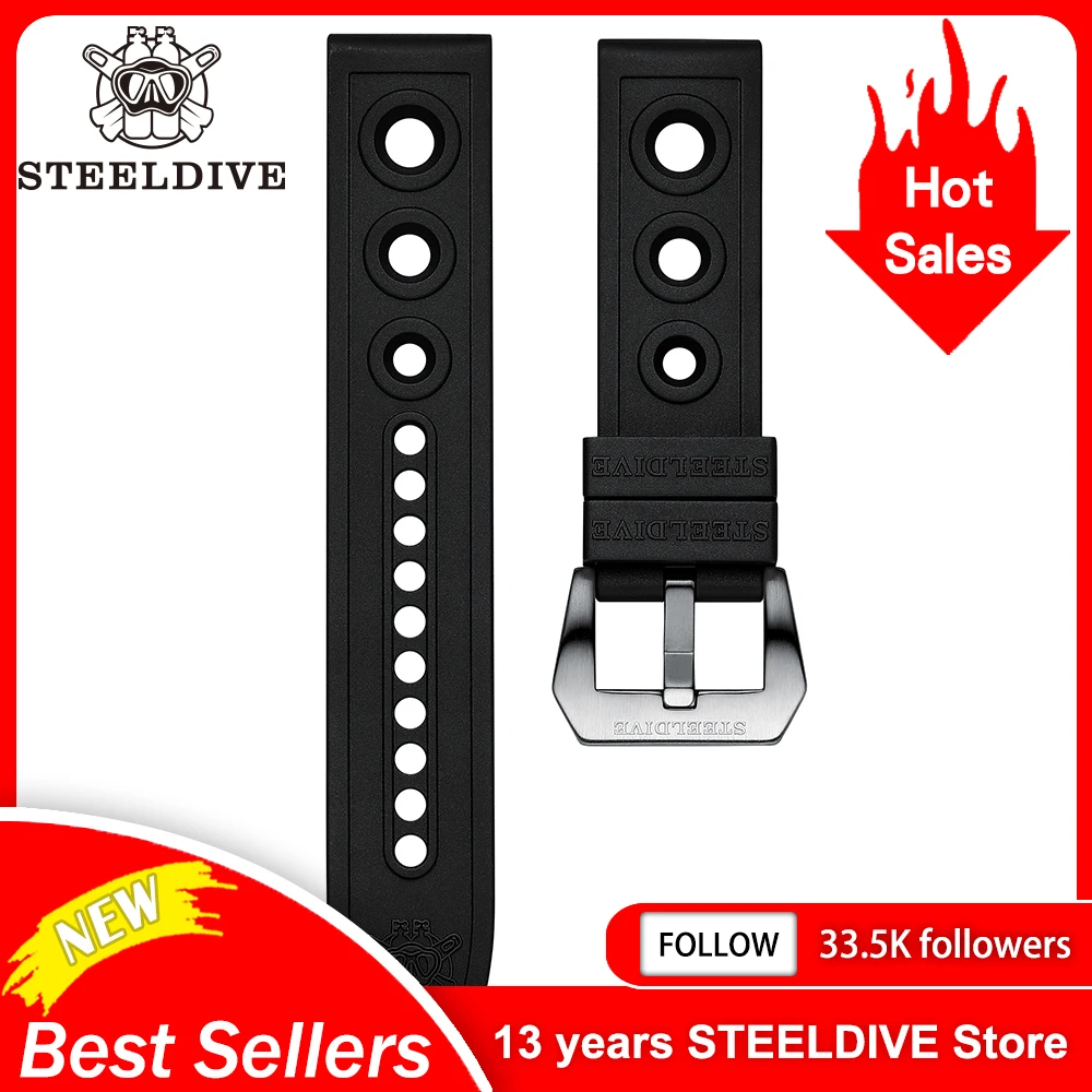 Steeldive pulseira mecânica automática 20mm substituição bandas de relógio 22mm relógio automático 22mm pulseiras relógios de mergulho cinta 20/22mm