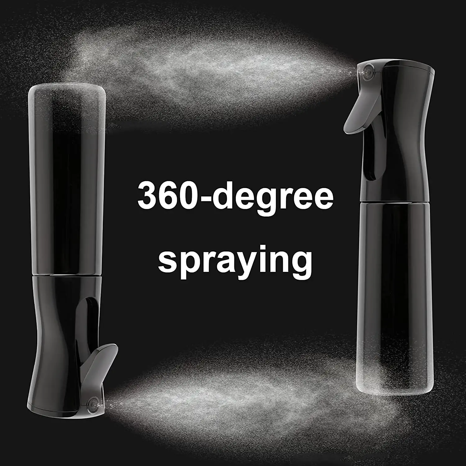 200ml Continuous Spray 360° Upside Down Fine Mist Sprayer Refillable High Pressure Water Bottle for Barber Hair Styling Salon