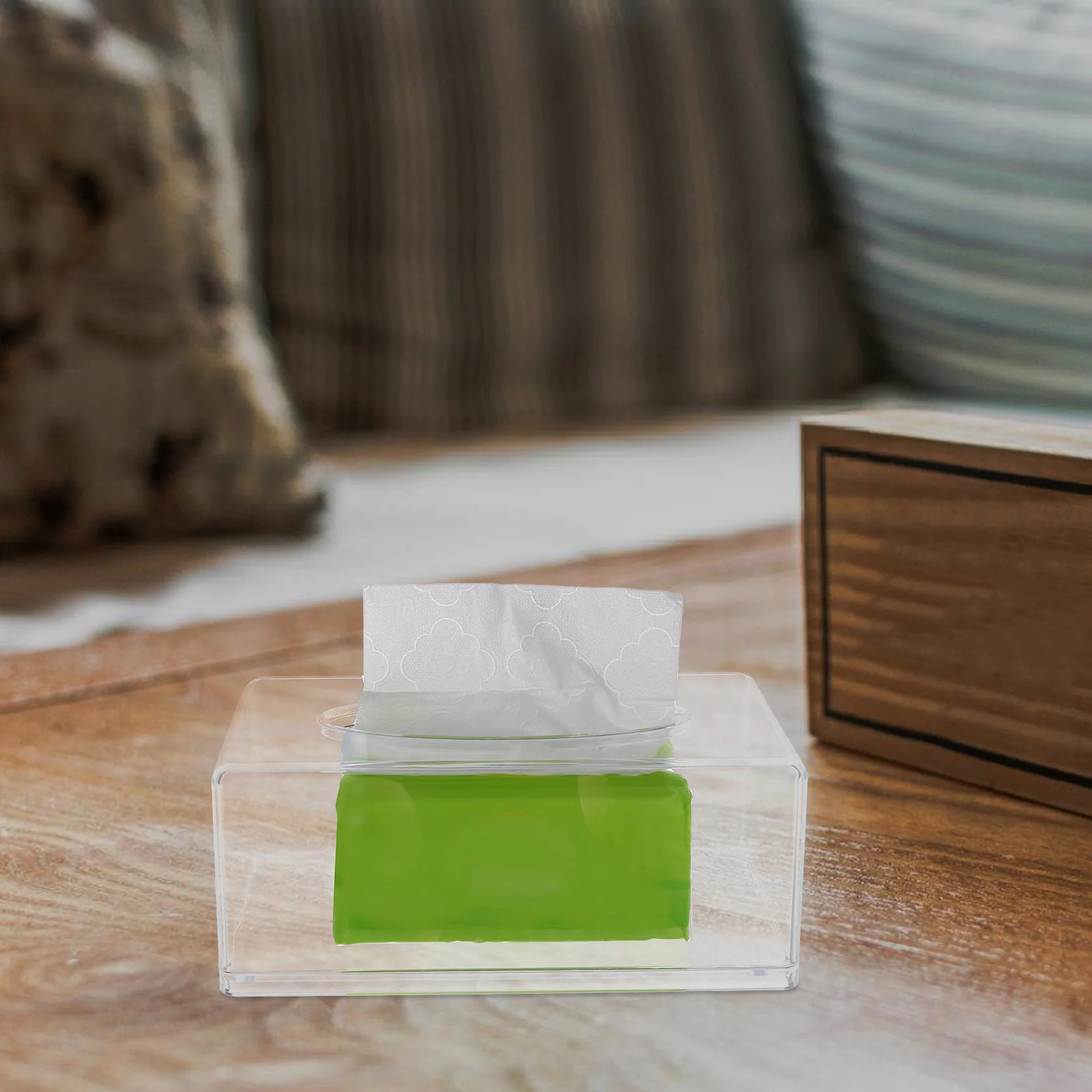 Clear Acrylic Tissue Box Holder Simple Rectangular Paper Napkin Cointainer Oragnizer for Car Home End Table