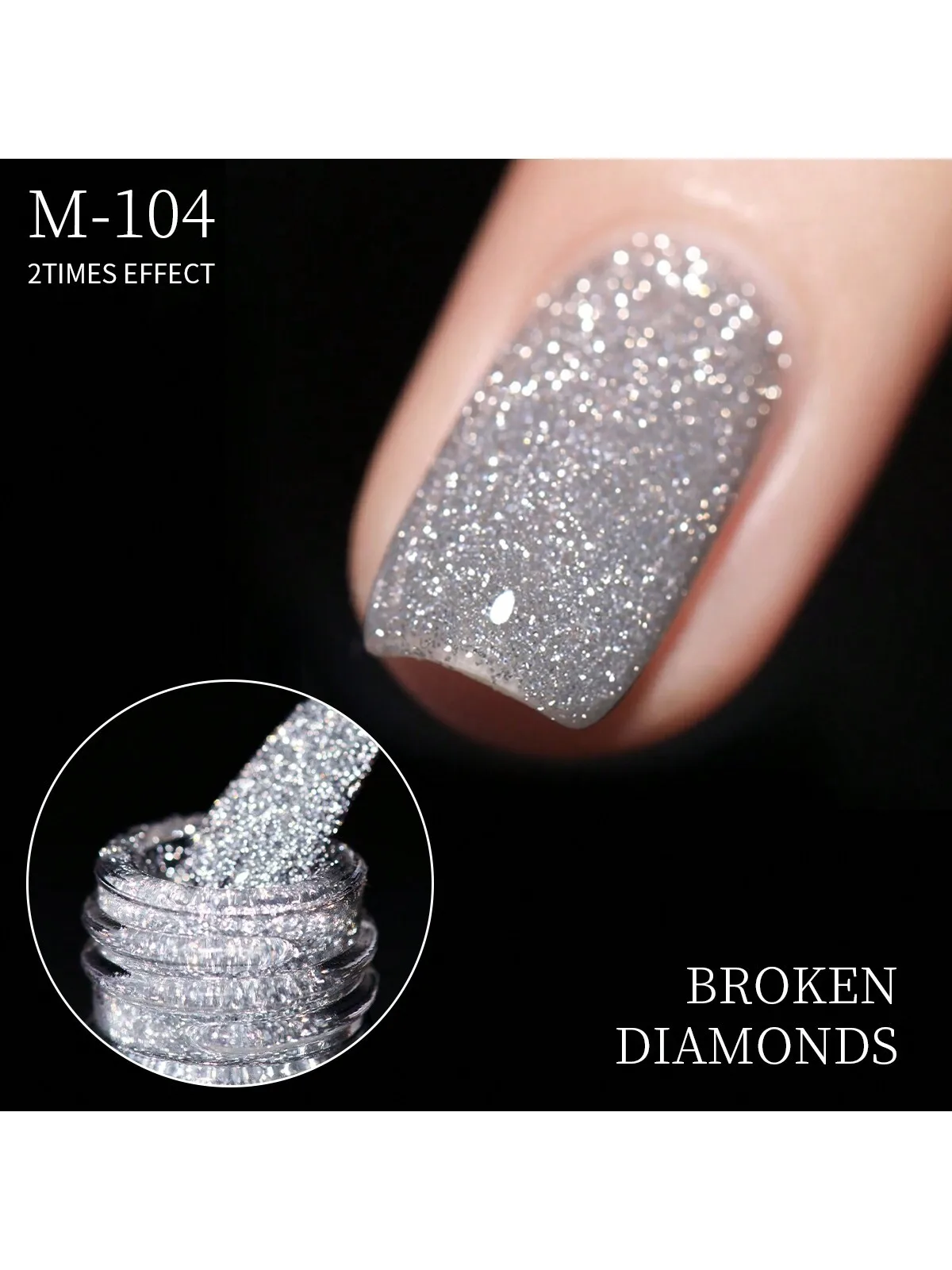 XEIJAYI 5개 크러시드 다이아몬드 할로윈 크리스마스 네일 가을 겨울 젤 네일 폴리쉬 접착제 버스트 글리터 마이야르 브로큰 다이아몬드