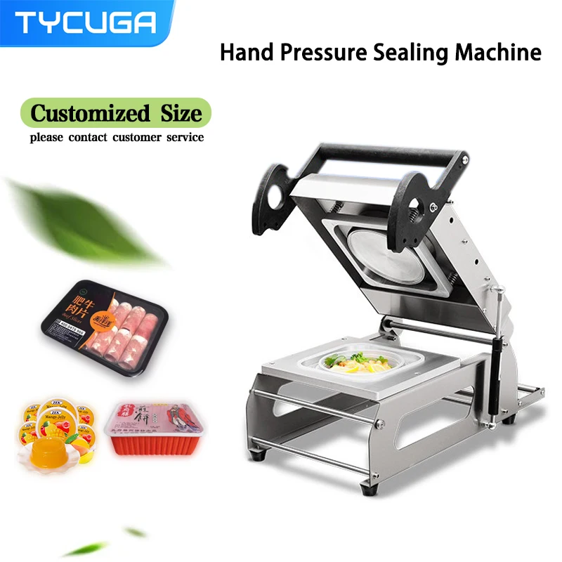 Electric Hand Sealing Machine Take-Out Food/Meat/Steak Packaging Plastic Cup/Bowl/Meal Box Seal Machine Commercial Sealer 220V