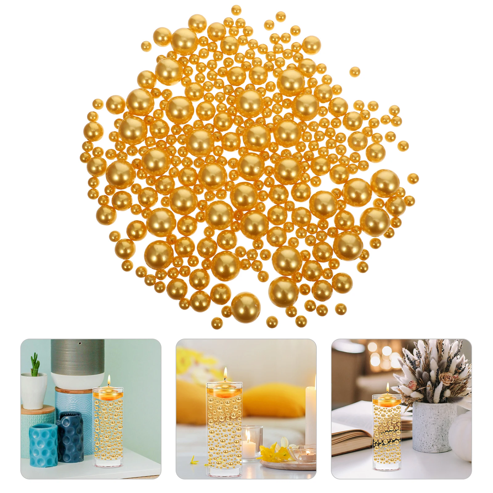 

Faux Pearl Beads Vase Fillers Makeup Brush Holder Organizer Wedding Decoration DIY Craft Assorted Sizes Plastic Undrilled