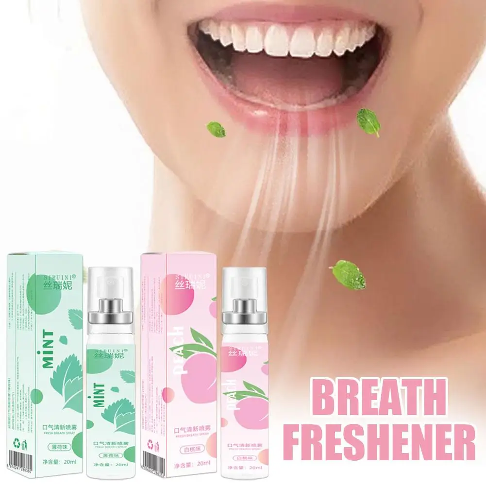 Long Lasting Fresh Mint Oral Spray Portable Mouth Breath Freshener Fruit Flavored Oral Spray 20ml Fresh Breath Probiotic Mouth