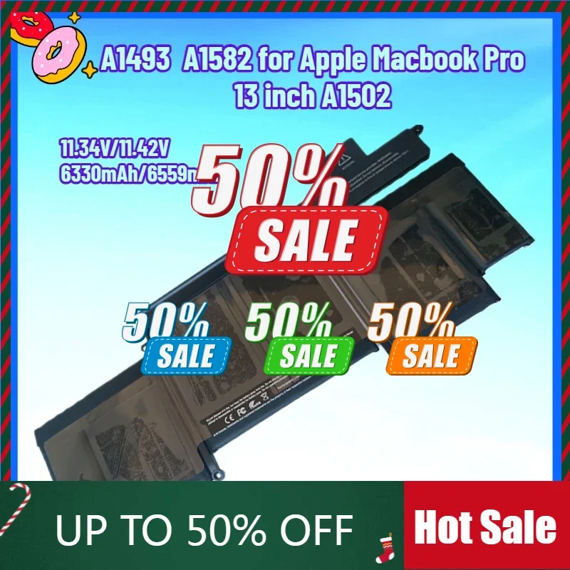 

Новый аккумулятор для ноутбука A1493 подходит для Apple Macbook Pro 13 дюймов 2013 2015 A1502 Аккумулятор для ноутбука A1582