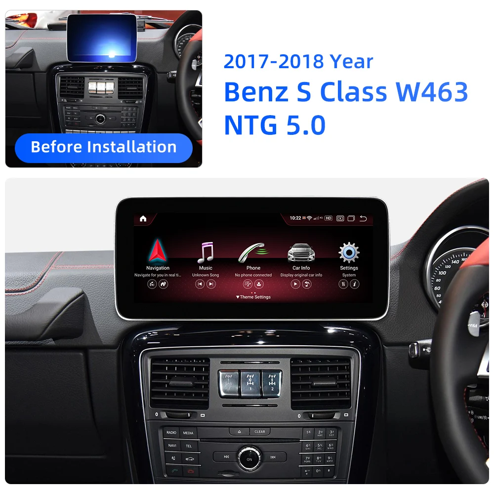 وحدات نظام ملاحة GPS للسيارة مقاس 12.3 بوصة لسيارة Mercedes Benz G Class W463 2013-2018 مع راديو ستيريو للسيارة يعمل بنظام أندرويد