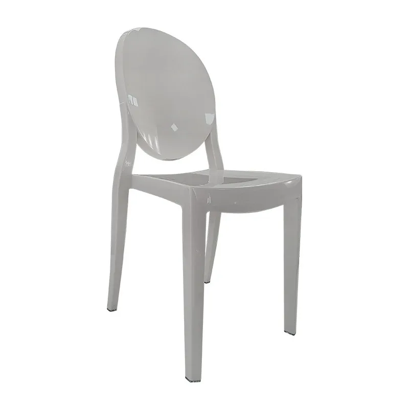 Factory white chair, acrylic chair, simple backrest dining chair, ghost chair restaurant hotel plastic chair