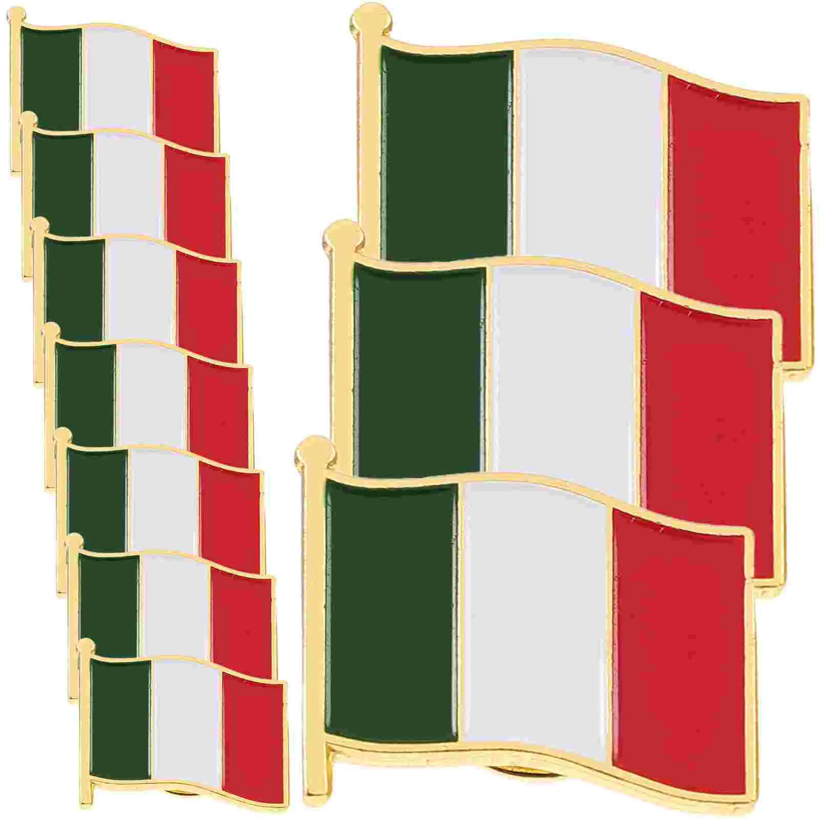 10pcs Italian Flag Brooch Iron Stoving Varnish Clothing Decor Brooch for Festival Party Gathering Brooch Italian Flag