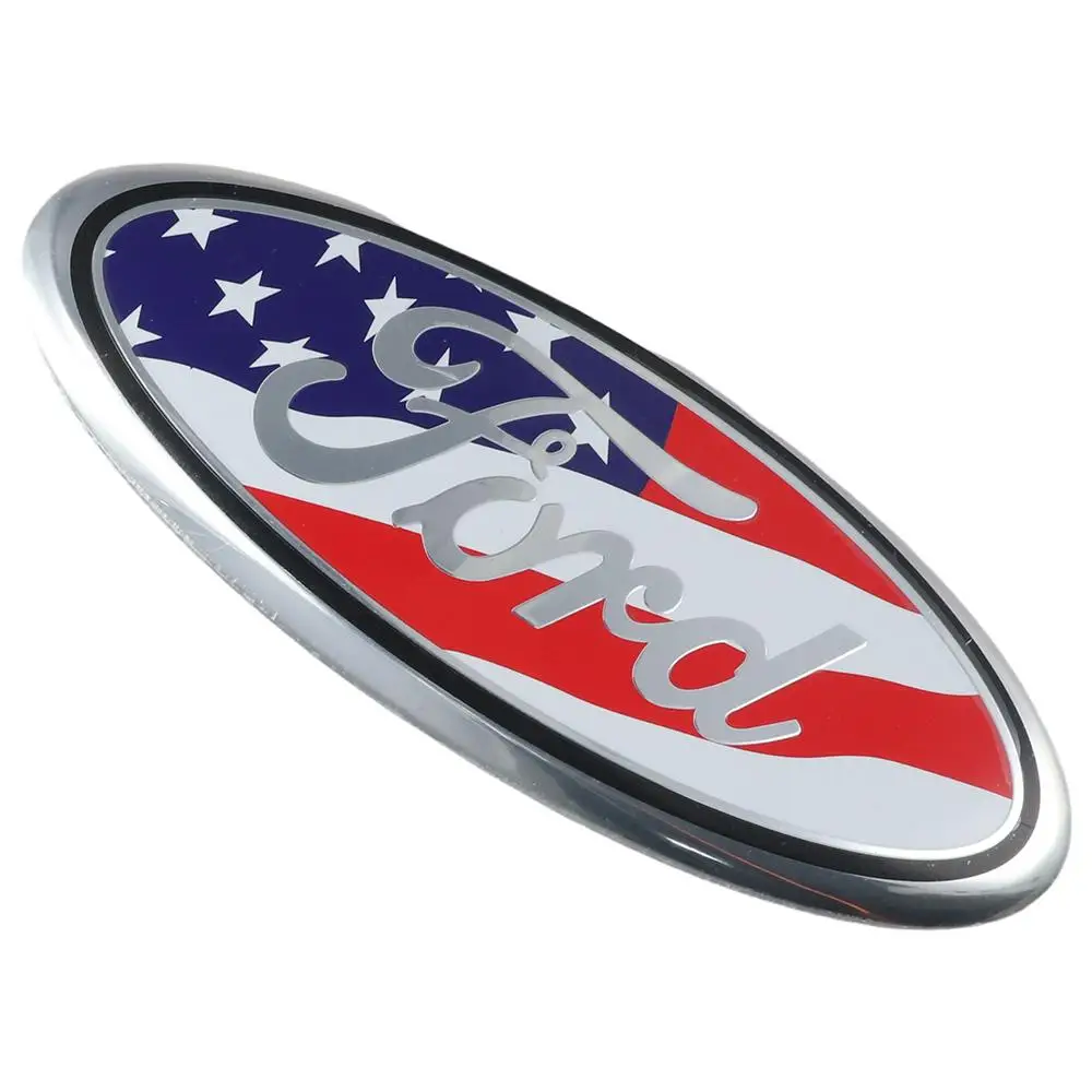 American flag pattern American Flag Overlay Emblem 9X3.5INCH ABS and Aluminum Front Grill Decal Tailgate Emblem Oval Badge Oval