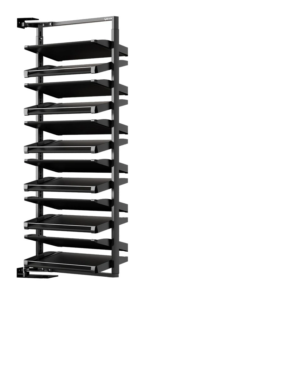 Rotating shoe rack ultra-thin 90-degree side-mounted household stainless steel flip large-capacity shoe cabinet storage artifact