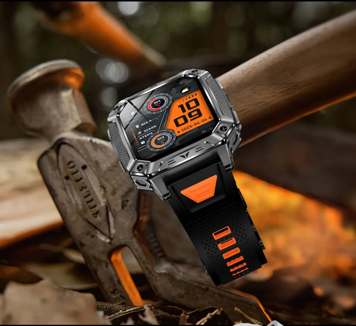 2026 Neue 1400mAh Militär-Smartwatch 10ATM Wasserdicht 2,01" AMOLED SOS+LED-Taschenlampe Herzfrequenz 100+ Sportmodi Fitness-Uhr – Detail 27