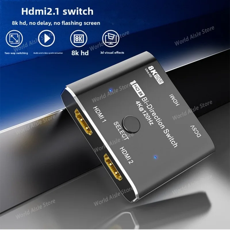 FOR HDMI Bidirectional Switcher 8K 60HZ, 4K120Hz, 2 Input 1 Output, Computer Display, High-definition Video FOR Hdmi Converter