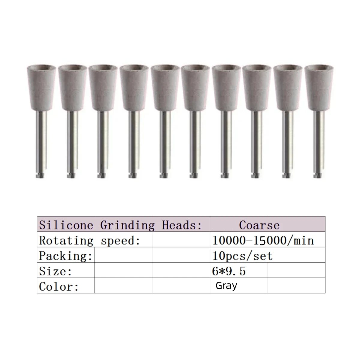 10 sztuk dentystyczne silikonowe głowice szlifierskie wiertła do polerowania zębów głowica wiertła szybka silikonowa polerka zestaw wierteł kształt