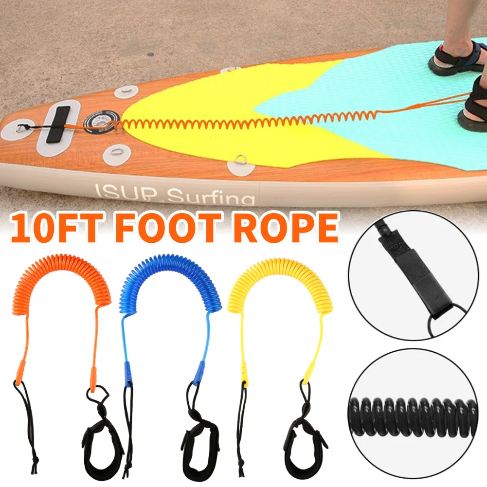 

Прочный 10-футовый поводок для серфинга с удобной манжетой на щиколотке и фурнитурой из нержавеющей стали для безопасного серфинга и весла-стойки