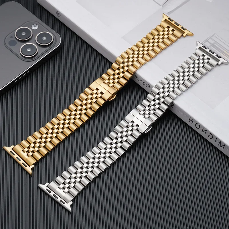Watch Strap For Apple watch Band 40mm 41mm 42mm 44mm 45mm 46mm 49mm Stainless Steel Link Bracelet iWatch Ultra 2 se 5 6 7 8 9 10