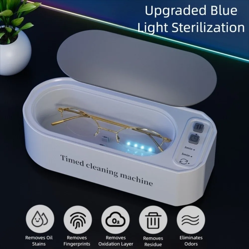 

Портативный USB-заряжаемый ультразвуковой очиститель для очков, высокочастотный очиститель для контактных линз, бытовой очиститель для очков