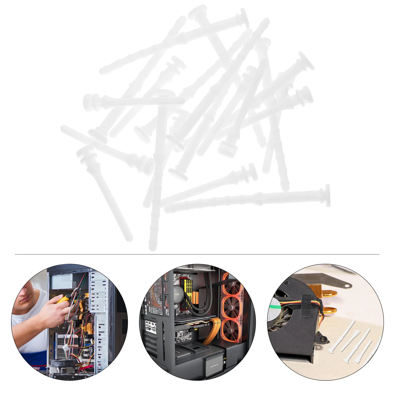 20Pcs 진동 감소 팬 장착 나사 Pc 액세서리 긴 서비스 수명 컴퓨터 케이스 용 부드러운 유연한 Pc 팬 나사 리벳