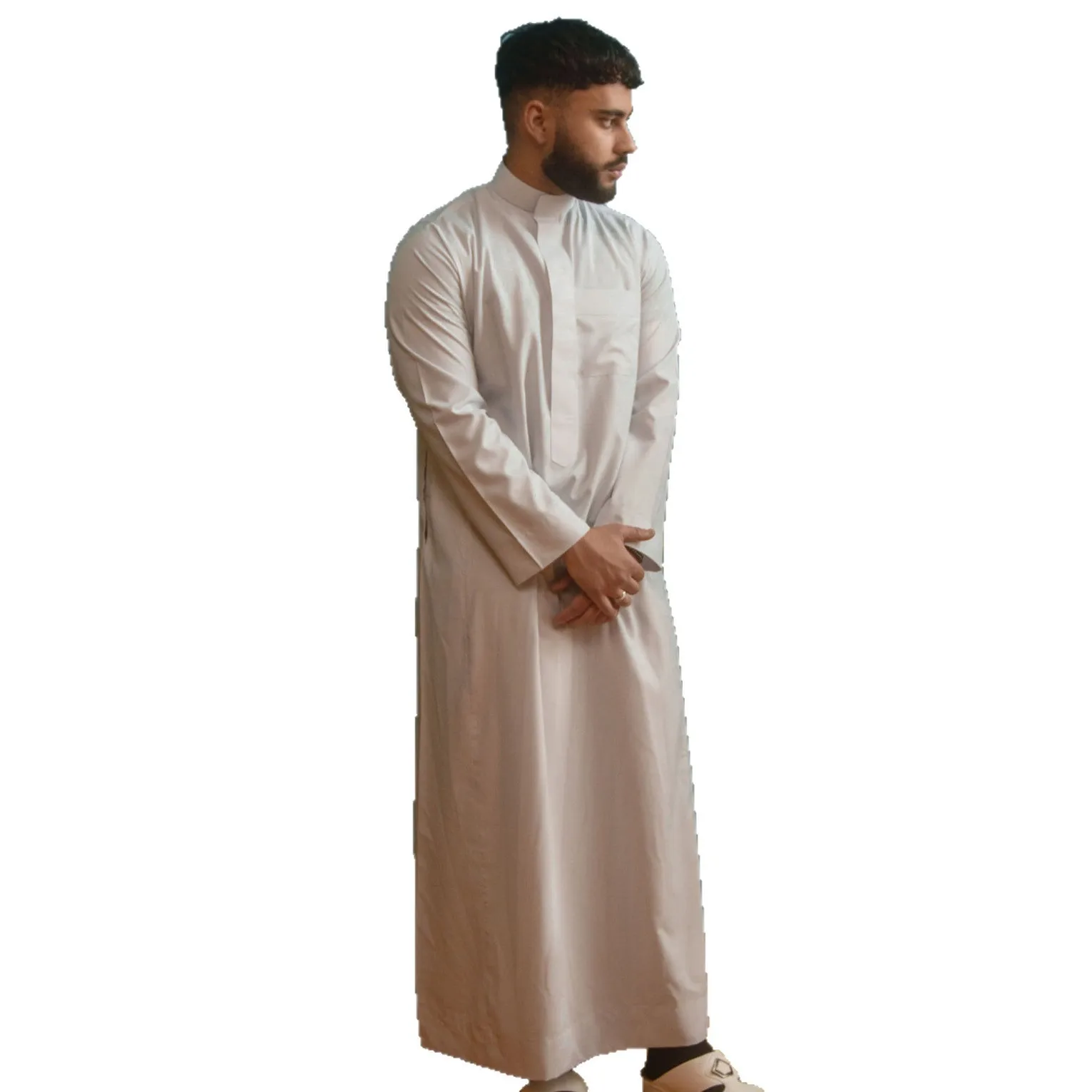 Muslim Men Jubba Thobe Zipper Kimono Robe Dress Saudi Islamic Muslim Clothing Abaya Dubai Arab Dress Robe Ramadan Middle East