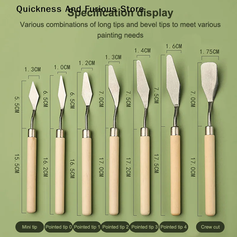 【TO】7Pcs/Set Stainless Steel Oil Painting Knives Artist Crafts Spatula Palette Knife Oil Painting Mixing Knife Scraper Art Tools