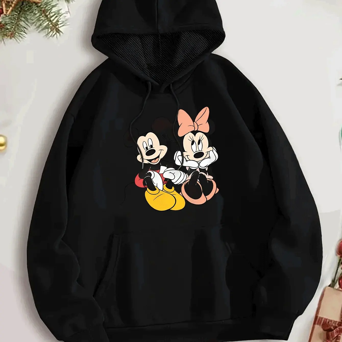 ديزني ميكي ماوس هوديس أزياء المتضخم للجنسين هوديس بلوزات الخريف والشتاء الصوف عارضة تنوعا الشارع الشهير
