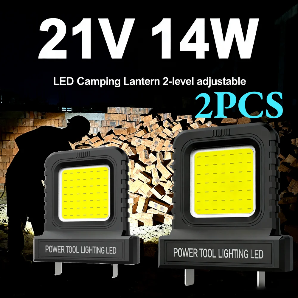 2pcs Portable Mini Work Light 14W 2-Mode Super Bright Spotlight ABS Compact Pocket Light for Car Repair Camping Fishing Garage