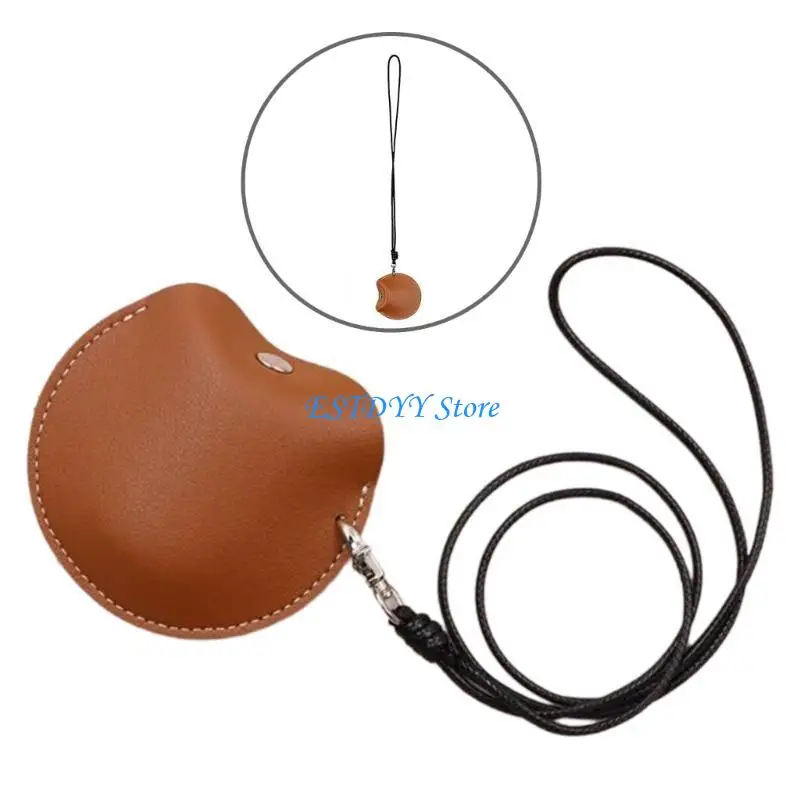 G6DE Hanging Neck Mini Earphone Pouches Portable Earphone Storage Bag Mini Leather Pendant Box Small Earphone Carrying Case